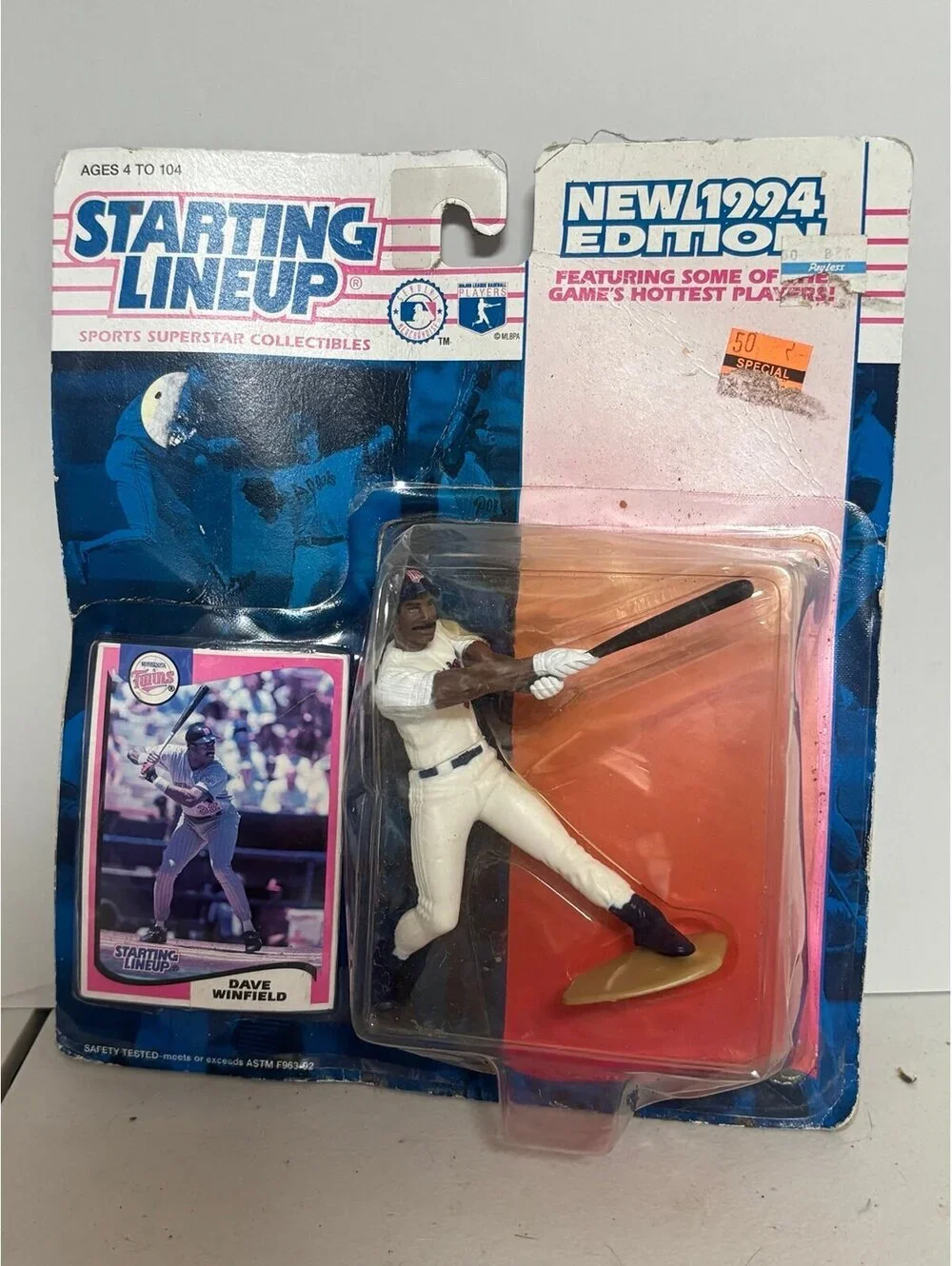 Vtg 1994 Dave Winfield Minnesota Twins Starting Lineup SLU Figure & Card New